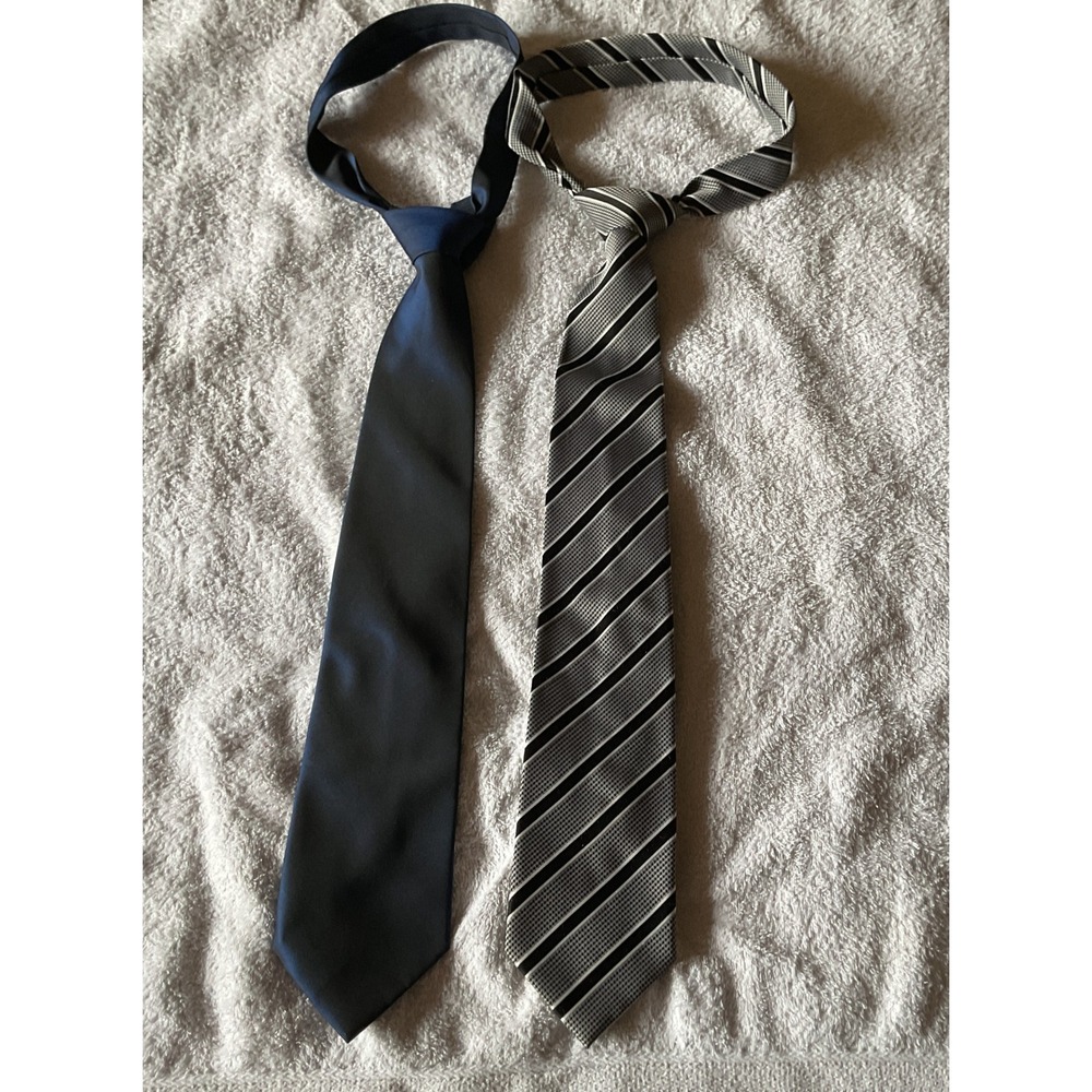 Agenda XXI Collections Necktie Lot Mens OS Navy Striped Excellent Silk Blend Set